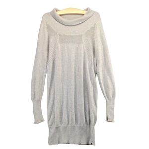 Shae Anthropologie Womens Cashmere Blend Long Cowl Neck Sweater Size L Gray